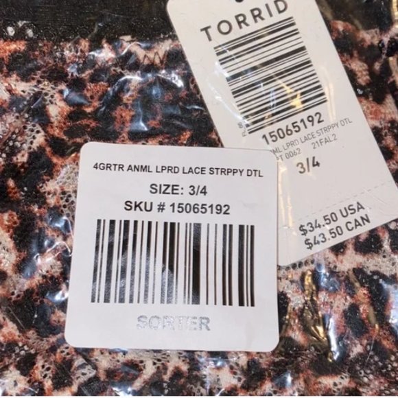 NWT Torrid Garter - Lace Strappy Leopard - Picture 4 of 4
